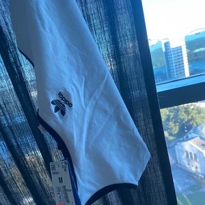 Adidas Spaghetti Strap White & Black Crop Tank